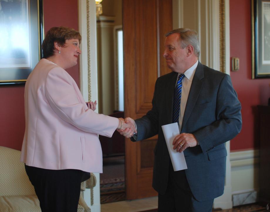 Durbin met with the President of the International Center for Research on Women Sarah Kambou to discuss the International Protecting Girls by Preventing Child Marriage Act.